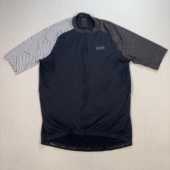 Gore Bike Wear Other - GORE Cycling Jersey Men's L Black Stripe Colorblock Stretch Back Pocket Full Zip